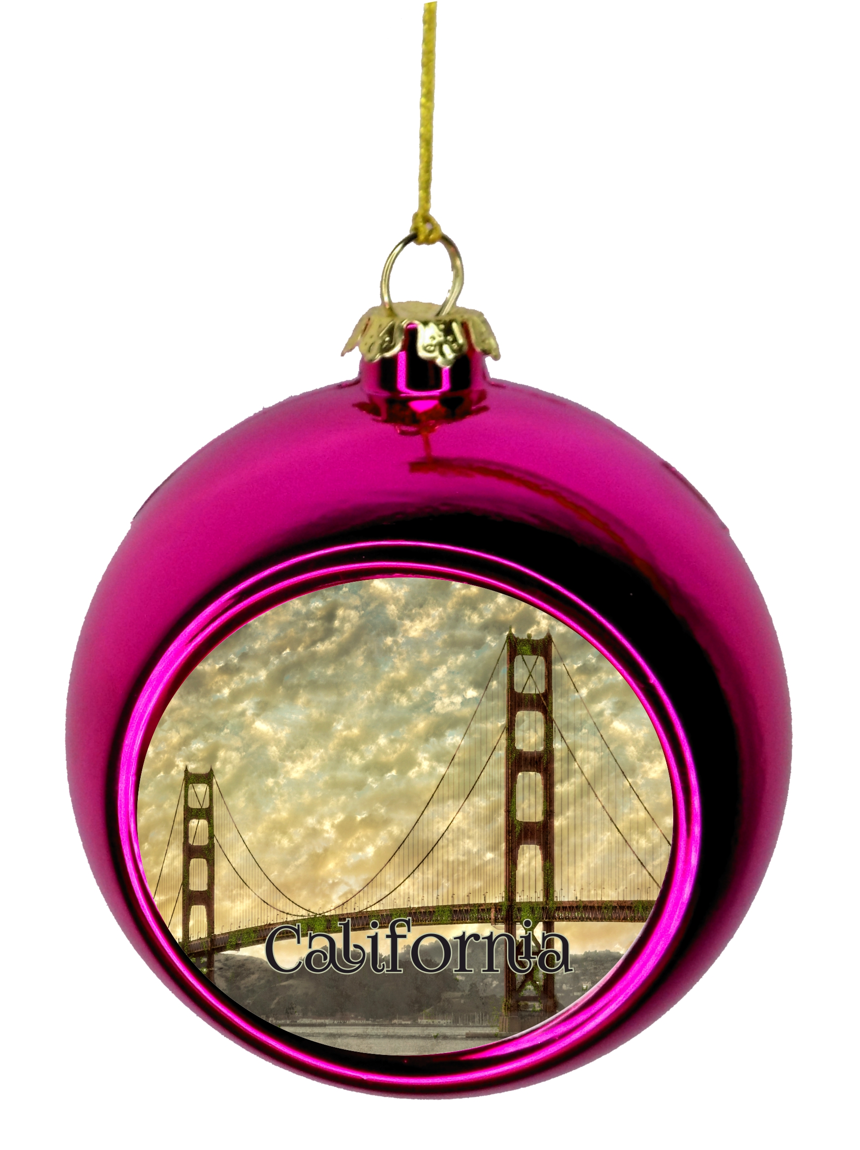 California San Francisco Golden Gate Bridge Christmas Ornament Christmas Ornaments Travel Ornament Christmas DÃ©cor Pink Ball Ornaments - image 1 of 1