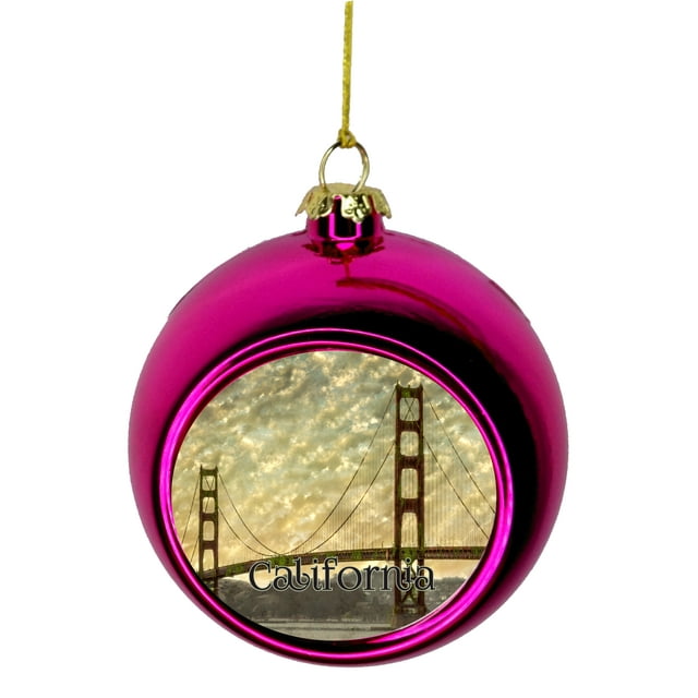 California San Francisco Golden Gate Bridge Christmas Ornament Christmas Ornaments Travel Ornament Christmas DÃ©cor Pink Ball Ornaments