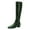 Darkgreen, variant on YDN Women Square Toe Knee High Boots Side Zipper Chunky Low Heels All Weather Stylish Daily Wear Shoes Size 5.5 Darkpurple