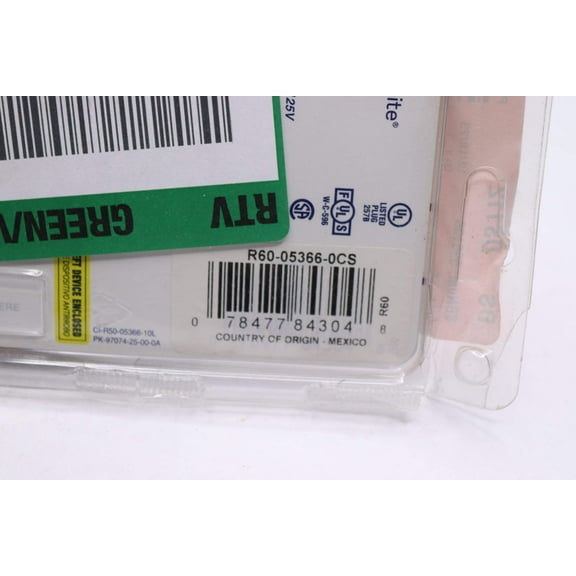 Leviton Straight Plug Industrial Grade 20 Amp 125-Volt Black and White