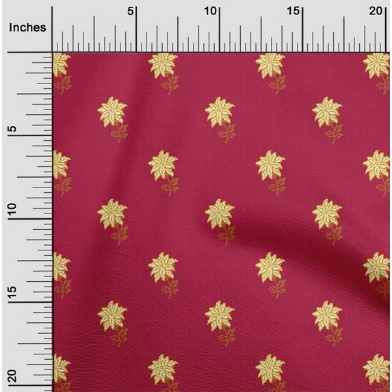 oneOone Cotton Silk Fabric Leaves & Floral Block Decor Fabric Printed BTY 42 Inch Wide