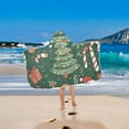 thumbnail image 2 of Yayeee Kids Hooded Towels Toddler Soft Absorbent Beach Bathing Wrap 50" x 23.5", Brown Christmas Gingerbread, 2 of 5