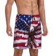 thumbnail image 2 of Fotbe USA Eagle with Spread Wings Pajama Shorts for Men, Men's Pajama Bottoms, Sleepwear,Short Pajama Pants-X-Large, 2 of 9