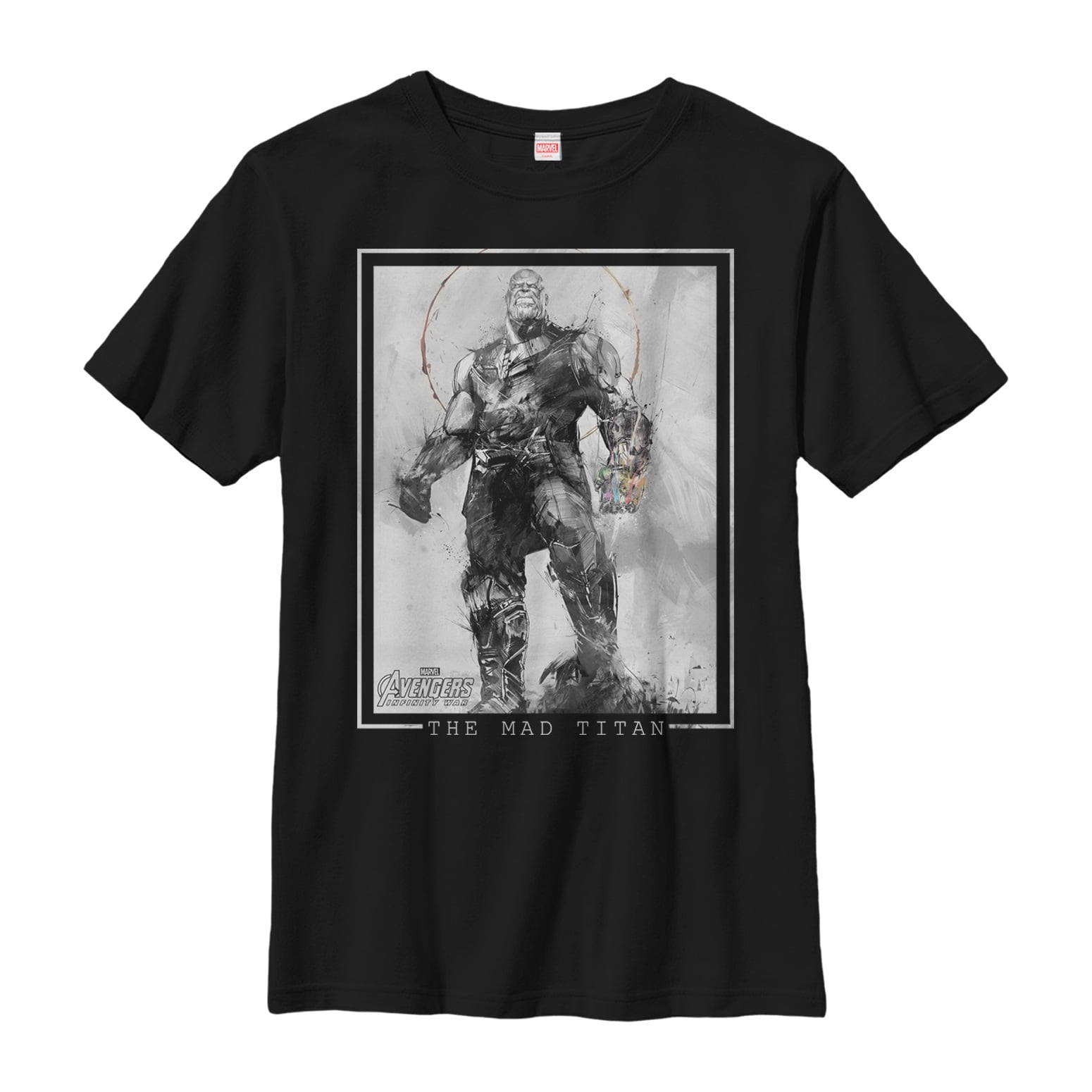 Marvel Marvel Boys Avengers Infinity War Thanos Grayscale T Shirt Walmart Com - the mad titan thanos w infinity gauntlet roblox