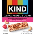 thumbnail image 5 of KIND ZERO Added Sugar Bars, Keto Friendly Snacks, Raspberry Vanilla Cashew, 6.2oz Box (5 Bars), 5 of 6