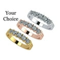 thumbnail image 6 of NANA 10 Karat Rose Gold Shared Prongs 5 Stone AAAAA Zirconia Simulated Diamond Band - Size 7, 6 of 7
