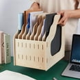 thumbnail image 3 of 8 Slot Paper File Organizer DIY for Desk Wood File Paper Holder Shelf Desktop Document Letter Envelope Mail Sorter Storage Rack Compartments DIY for A4 Size Folders Documents 13.4x9.25x13inch, 3 of 6