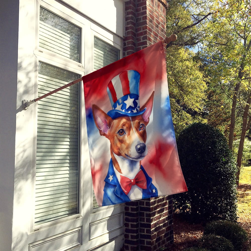 Basenji Patriotic American House Flag 28 in x 40 in