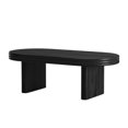 thumbnail image 6 of GZXS 47.24" Oval Coffee Table, Mid-Century Modern MDF Center Cocktail Table for Living Space or Home Decor, Easy Assembly, Black, 6 of 9