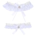 thumbnail image 1 of 1 Pair Bowknot Lace Garter Fashionable Sexy Thigh Ring Wedding Accessory, 1 of 9