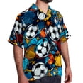 thumbnail image 2 of Football Men's Short Sleeve Hawaiian Shirt, Casual Printed Button Down Beach Tops for Summer, Spread Collar Mens Shirts Unisex, 2 of 6