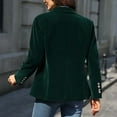 thumbnail image 4 of Womens Velvet Blazer Vintage Button Long Sleeve Jacket Casual Lapel Open Front Cardigan Business Office Suit Jacket Green S, 4 of 5