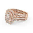 thumbnail image 3 of AFFY 3 Row Double Halo Bridal Set Ring for Women, IGI Certified 2.10 Carat (ctw) Emerald Cut Lab Grown Diamond Engagement Wedding Ring In 18k Solid Rose Gold F-G, VS-SI Quality Ring Size-5, 3 of 6