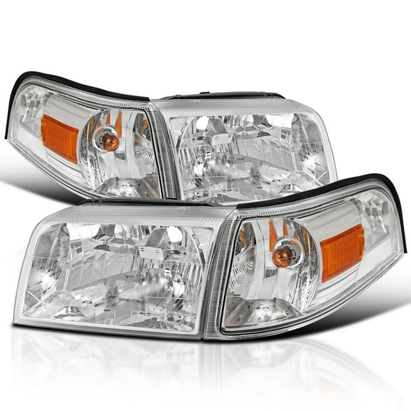 Spec-D Tuning Chrome Headlights Corner Lights Compatible with 2006-2011 Mercury Grand Marquis