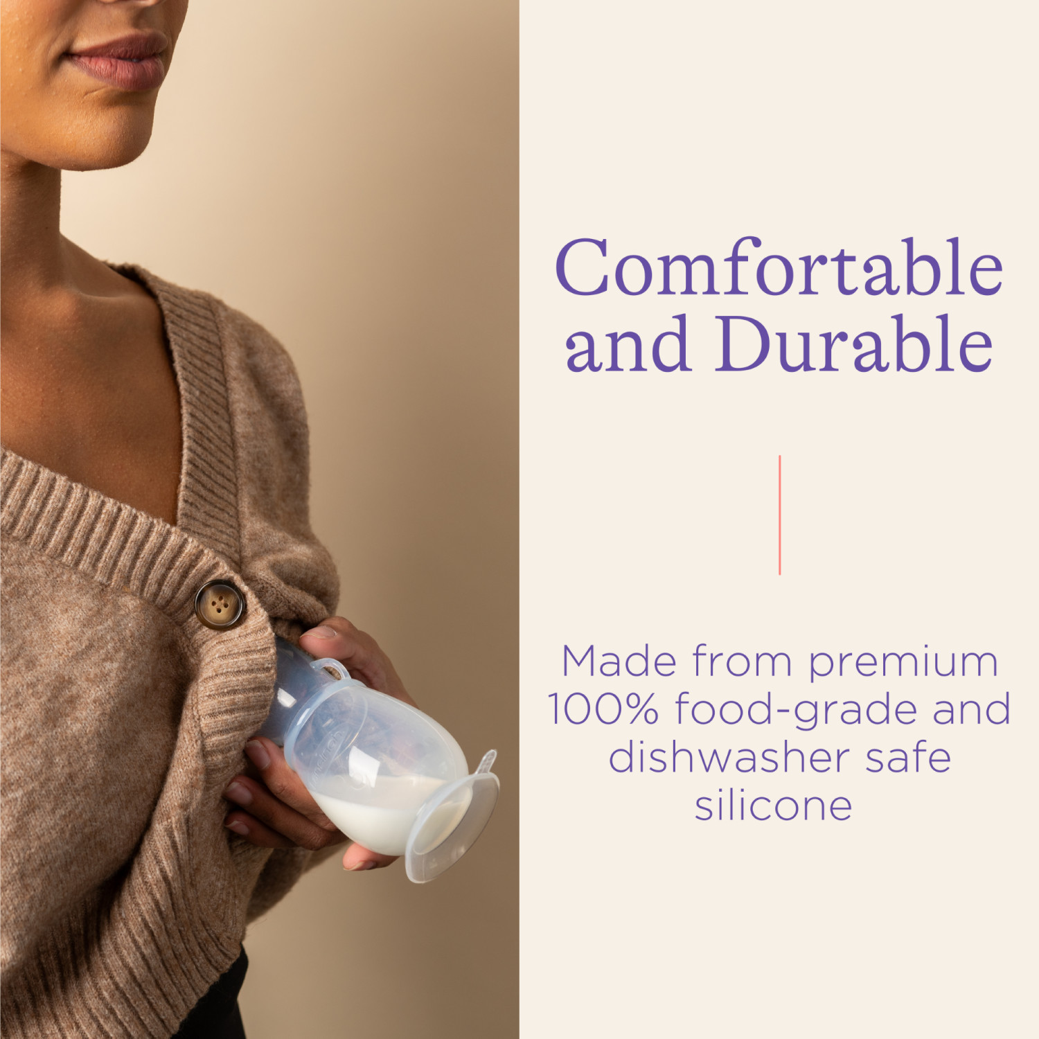 Lansinoh Silicone Breast Pump for Breastfeeding, Hands-Free Milk Collector, 1 Pack