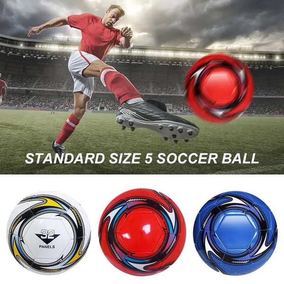 Standard Size 5 Soccer Ball - Official Adult & Youth Outdoor Training & Game Ball, Durable Rubber with Excellent Grip & Stability