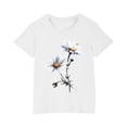thumbnail image 2 of Sakmal Big Kids Tops Boys and Girls White Short Sleeve Crew Neck Floral T-Shirts Childrens Tops, 2 of 5