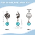 thumbnail image 3 of 32pcs Flower Charms with Pearls Tibetan Style Flower Pendants Antique Silver Flower Pendants with Pearls Colorful Flower Beads for Jewelry Making Necklace Earrings Keychains, 3 of 5