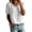 White, variant on Staron Women Linen Eyelet V Neck Puff Sleeve Blouse Hollow Out Short Sleeve Casual Boho Vacation Beach Loose Tops, Blue XXL