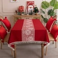 thumbnail image 2 of Enova Home High Quality Washable Rectangle Polyester tablecloths, Wrinkle Resistant Washable Dining Room Table linen for Rectangle Table Snow Pattern, 2 of 5