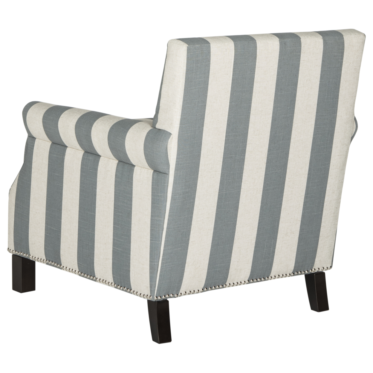 SAFAVIEH Easton Rustic Glam Upholstered Club Chair w/ Nailheads, Grey/White - image 5 of 5