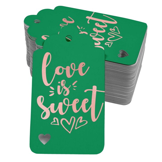 Inkdotpot Rose Gold Foil Paper Hang Tags Love Is Sweet Wedding Favor Tags 100 Pack