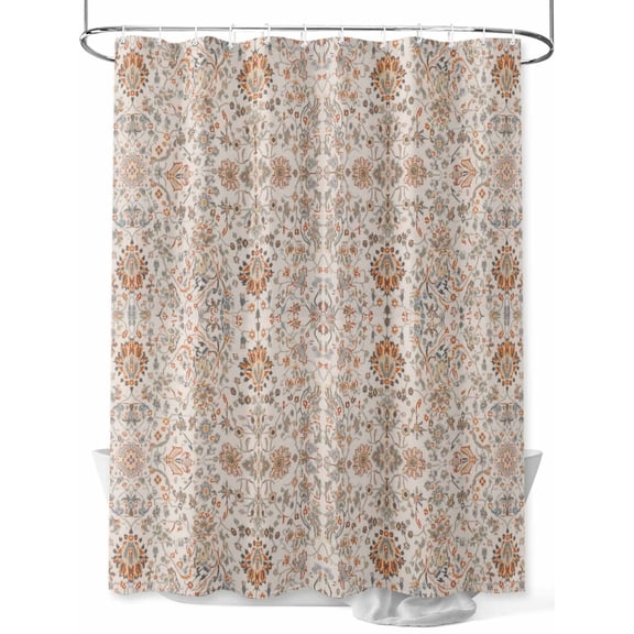 Vintage Boho Extra Long Shower Curtain Set, Waterproof Shower Curtains for Bathroom, Retro Southwestern Ethnic Mexican Floral Washable Fabric Cloth Bath Curtain for Bathtub with Hooks 72x96 Inches