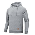 thumbnail image 5 of Men's Hoodies Pullover Geometric Texture Hoodie Long Sleeve Casual Drawstring Sweatshirts with Pocket Light Gray 2XL, 5 of 8