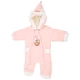thumbnail image 2 of Mono de invierno Jadeshay para bebés rosa con gorro orejas de conejo, 2 of 14