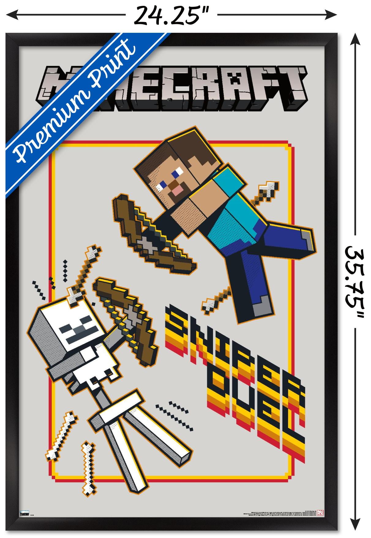 Minecraft - Sniper Duel Wall Poster, 22.375" x 34", Framed