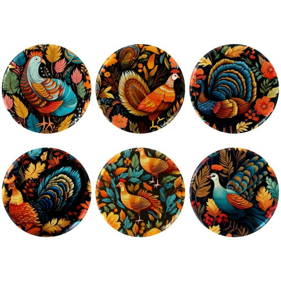 Thanksgiving Turkey Badges with Pins for Backpacks Parties Ties Hats Corporate Events Personalized Custom Photo Text Logo Button