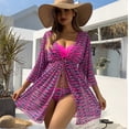 thumbnail image 1 of Conjunto de Bikini con estampado de cebra para mujer, traje de baño de manga larga con realce, cintura alta, color negro, 3 piezas, 1 of 5