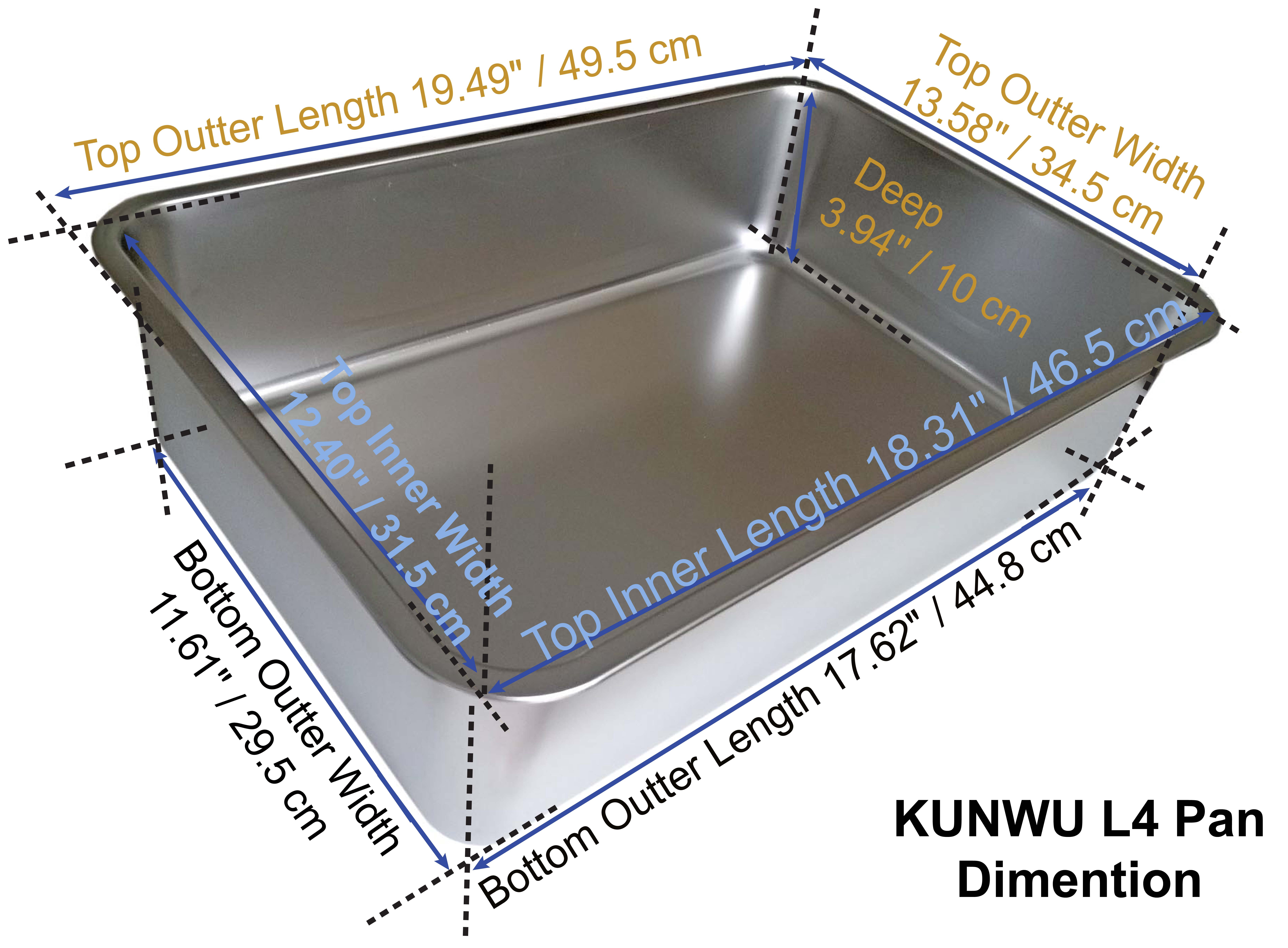 KUNWU Stainless Steel Cat Litter Box 20"x 14"x 8" with Enclosure Lid, Easy Clean, Never Absorbs Odor, Semi-closed Cat Litter Box with Scoop, Santas Gray