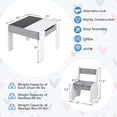 thumbnail image 3 of Gymax 4-in-1 Kids Wooden Table & 2 Chairs Set w/ Storage Detachable Blackboard Drawing, 3 of 10