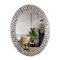 thumbnail image 2 of Radiance Goods Vertical Hanging Seashell Finish Oval Framed Wall Mirror 35" Height, 2 of 8