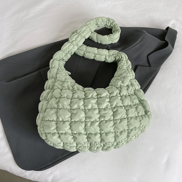 Bolso tipo cartera con burbujas para mujer, Bolso informal con pliegues en la nube, Bolso para citas diarias de gran capacidad