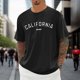 thumbnail image 3 of Camiseta oversize de verano para hombre - Cuello redondo y manga corta con estampado urbano - Camiseta deportiva holgada e informal, 3 of 5