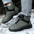 thumbnail image 5 of Men's Waterproof Leather -Lined Platform Ankle Boots Lace Up Thick Soles Mid Top Comfort Warm Snow Sport Booties Non- Casual outdoor Work Hiking Boots, 5 of 9