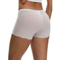 thumbnail image 2 of Unique Bargains Seamless Ice Silk Lace Trim Slip Shorts S White Y1, 2 of 6