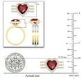 thumbnail image 3 of Dazzlingrock Collection 9mm Heart Shaped Center Garnet with Round White Diamond Halo Style Engagement Ring Set for Women (0.63 ctw, Color I-J, Color I2-I3) in 10K Yellow Gold, Size 9, 3 of 4