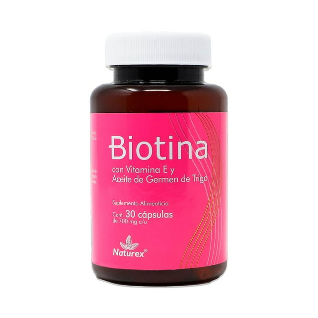 BIOTINA CON VITAMINA E Y ACEITE DE GERMEN DE TRIGO, 30 CAPSULAS 700 MG C/U, NATUREX