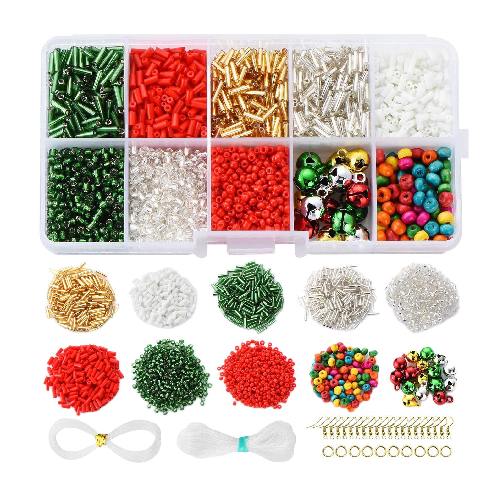 HILABEE Glass Beads for Jewellery Making Craft Small Glass Beads with Thread Mixed Colour for Craft Decoration , Set 2