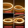 thumbnail image 3 of Shine Decor 32.8FT LED Neon Rope Lights, Bright 2500K Warm White AC110V-120V Neon Strip Light, 8x16mm Cuttable Waterproof SMD2835 120LED/M Indoor Outdoor Light Strips, DIY Ambiance Lighting Decoration, 3 of 6