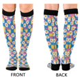 thumbnail image 4 of FORMRS Womens Knee High Socks Casual Long Thick Travel Daily Wear, 1 Pair, Blue Checkered Daisy, 4 of 6
