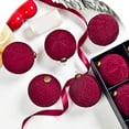 thumbnail image 4 of Elegant Velvet Christmas Balls - 9-Pack 10Cm Hanging Ornaments For Festive, 4 of 9