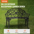 thumbnail image 2 of Banco de patio VEVOR, capacidad de carga de 218 kg, metal, 98,7 x 79 x 57 cm, negro, 2 of 9