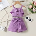 thumbnail image 2 of LUOGENLI Girls Summer Outfits Size 7/8 Toddler Girl's Ribbed Knit Button Front Camisole Crop Tops and Track Shorts 2 Sets Summer Outfit Girls Summer Outfits Size 12 5-6 Years, 2 of 9