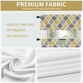 thumbnail image 3 of Yellow Gray Geometric Curtain for Kitchen Bathroom Modern Minimalist Rod Pocket Window Tier Curtains Valance Set 3 Pcs Vintage Aesthetic Printed Curtains 54 x 18 inches + 27 x 36 inches *2, 3 of 6