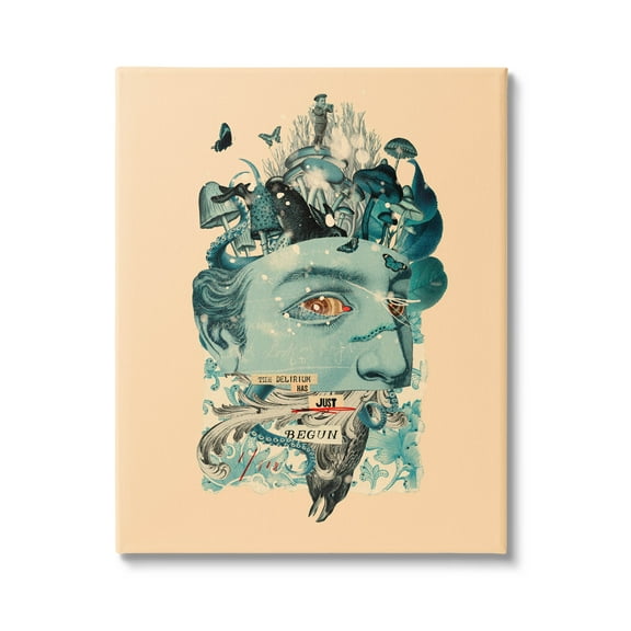 Stupell Industries Botanical Mushroom Man Surreal Collage Graphic Art Gallery Wrapped Canvas Print Wall Art, Design by Matheus Lopes Castro