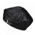 thumbnail image 4 of Women Beret Hat Leather Beret French Black Beret Artist Beret Cap, 4 of 4
